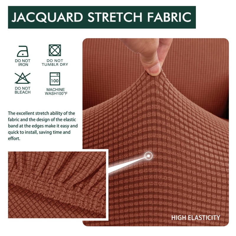 Hokway 2 Piece Couch Cushion Slipcovers Stretch Reversible Cushion Replacement Slipcovers Sofa Cushion Covers(Brick, 2) - Image 4